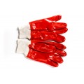 Перчатки маслобензостойкие красные (полный облив) (WE2111)