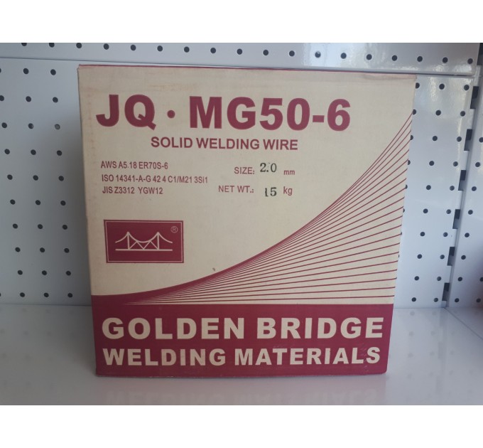 Сварочная проволока для черного металла JQ.MG50-6 (ER70S-6) д=2,0мм (15кг)  Golden Bridge